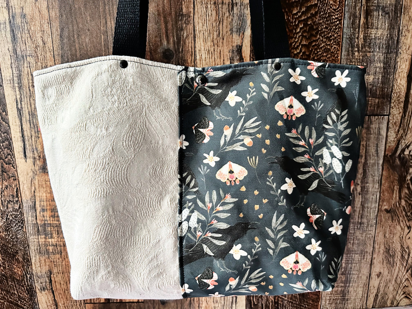 Classy Crows Tote Bag with Zipper Pocket Divider