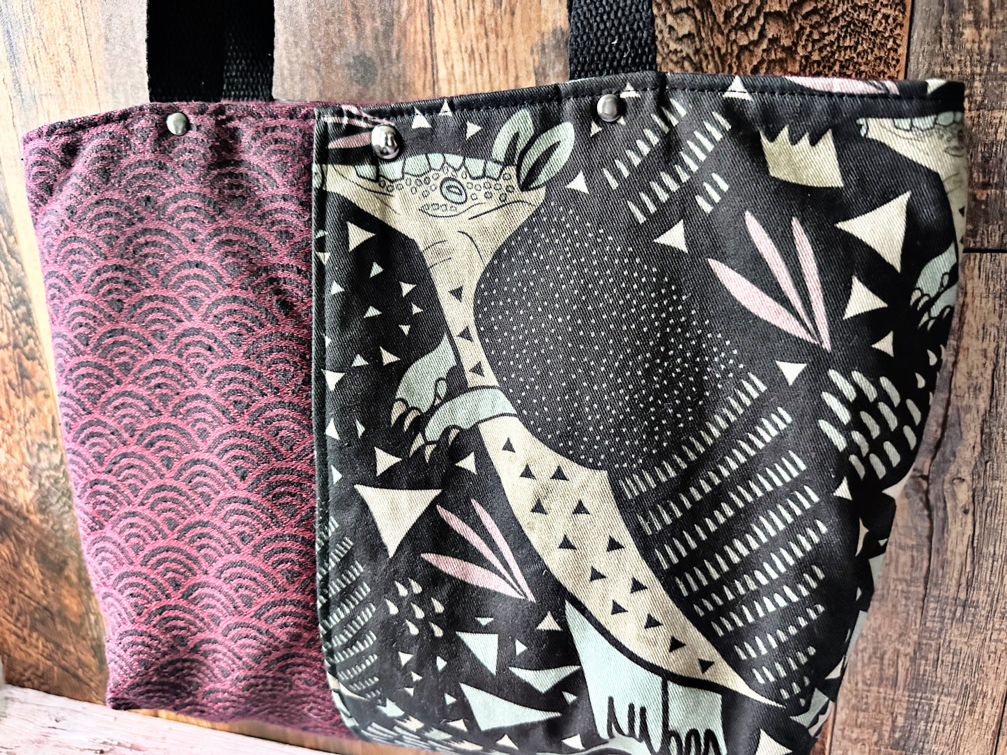 Armadillo Tote Bag with Zipper Pocket Divider