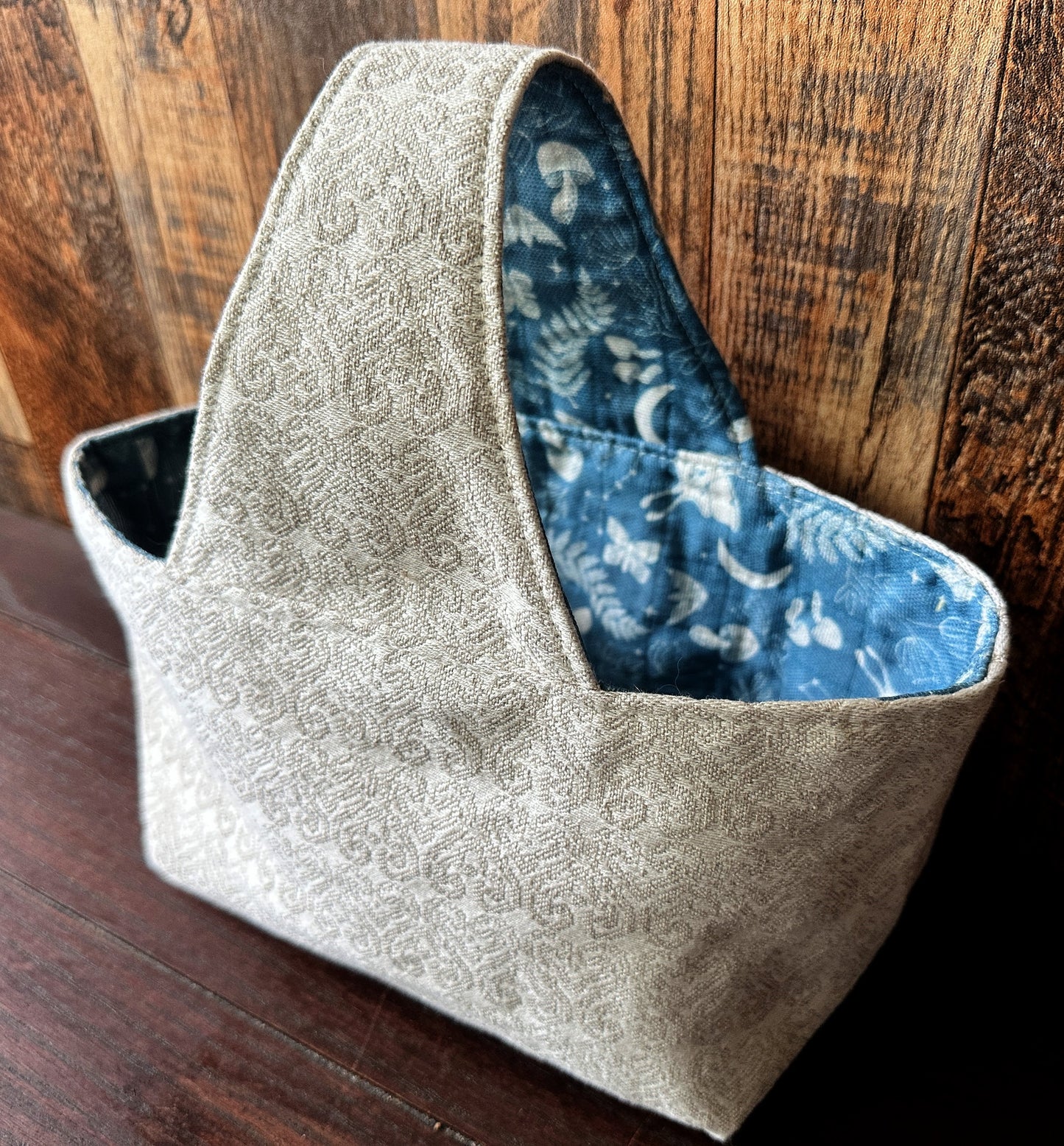 Moonlit Moths Small Fabric Basket