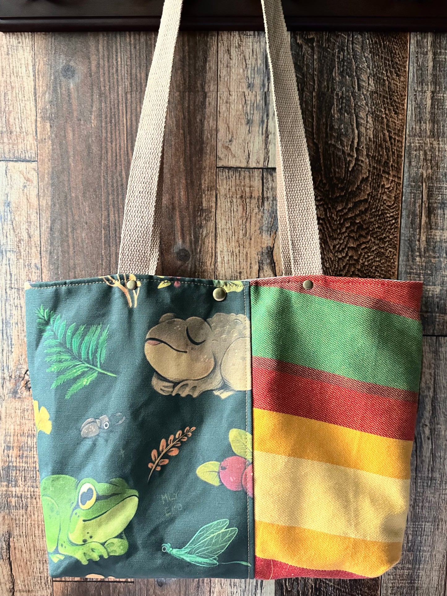 Frog and Toad Tote Bag with Zipper Pocket Divider