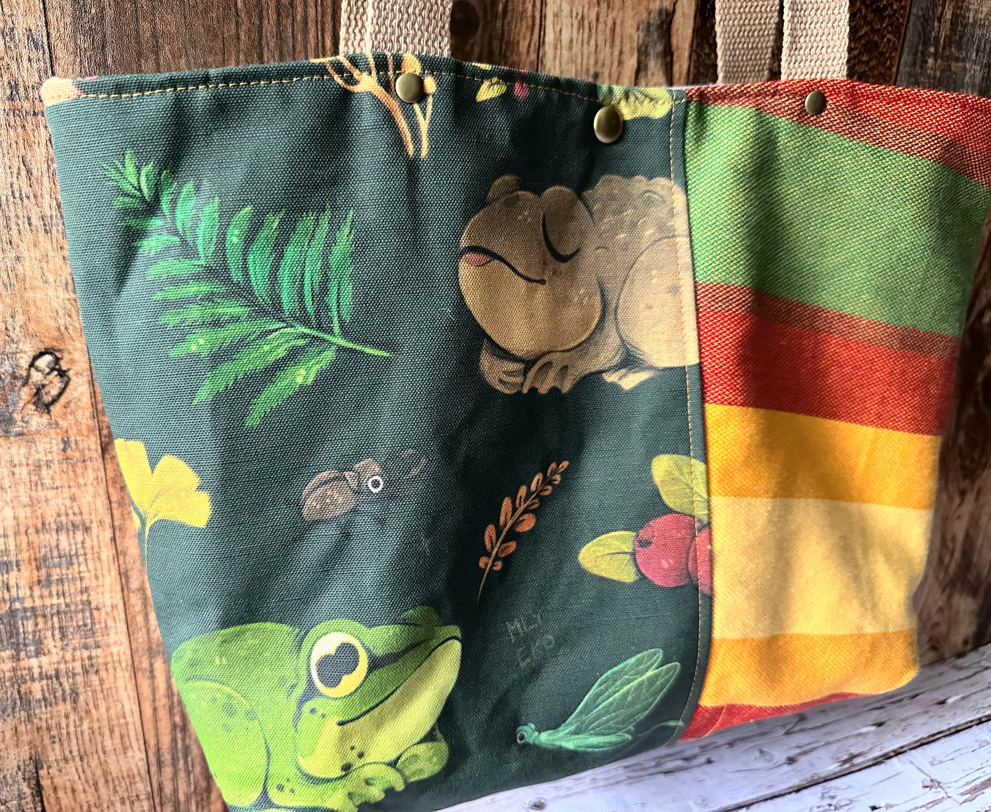 Frog and Toad Tote Bag with Zipper Pocket Divider