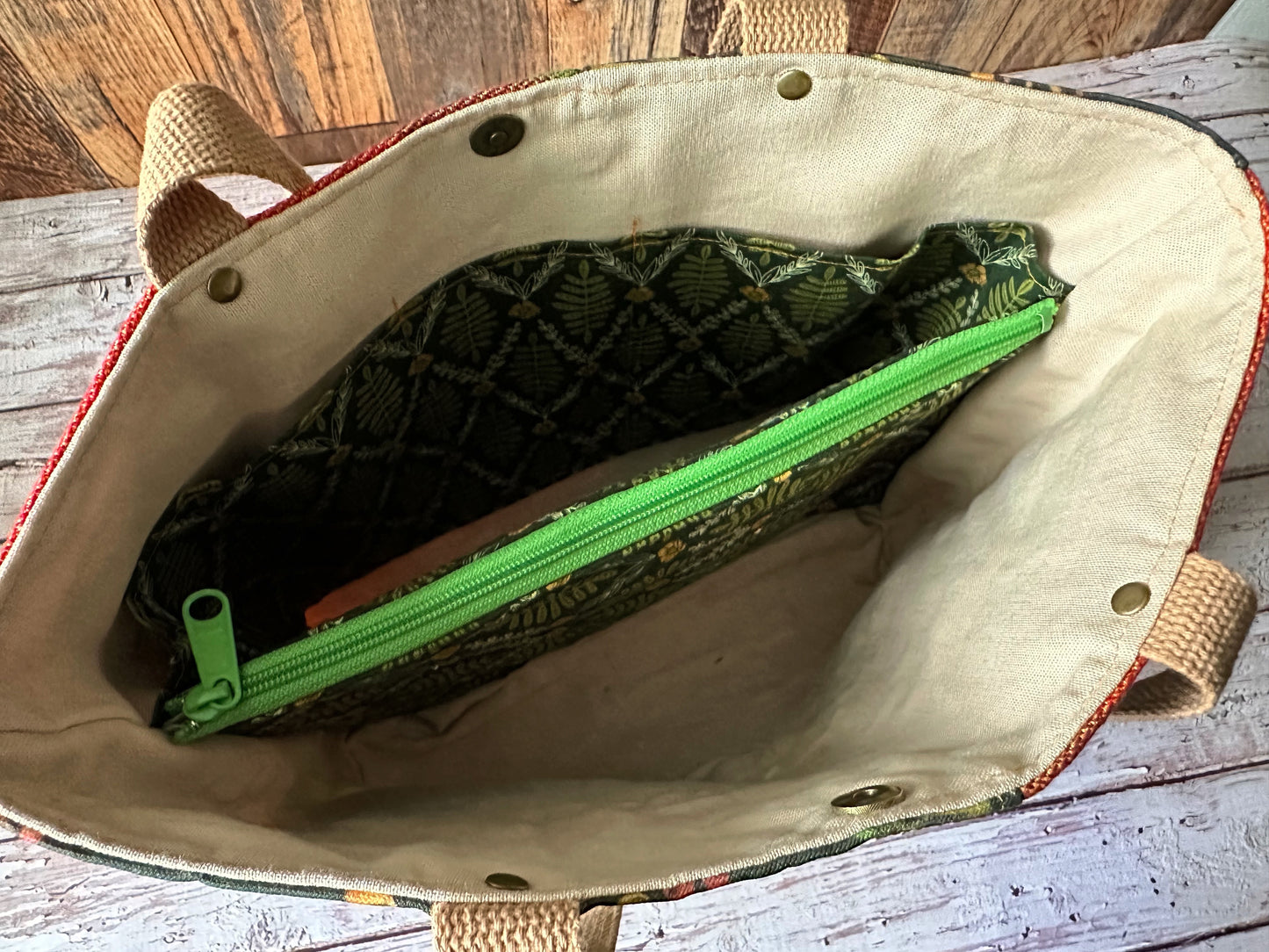 Frog and Toad Tote Bag with Zipper Pocket Divider
