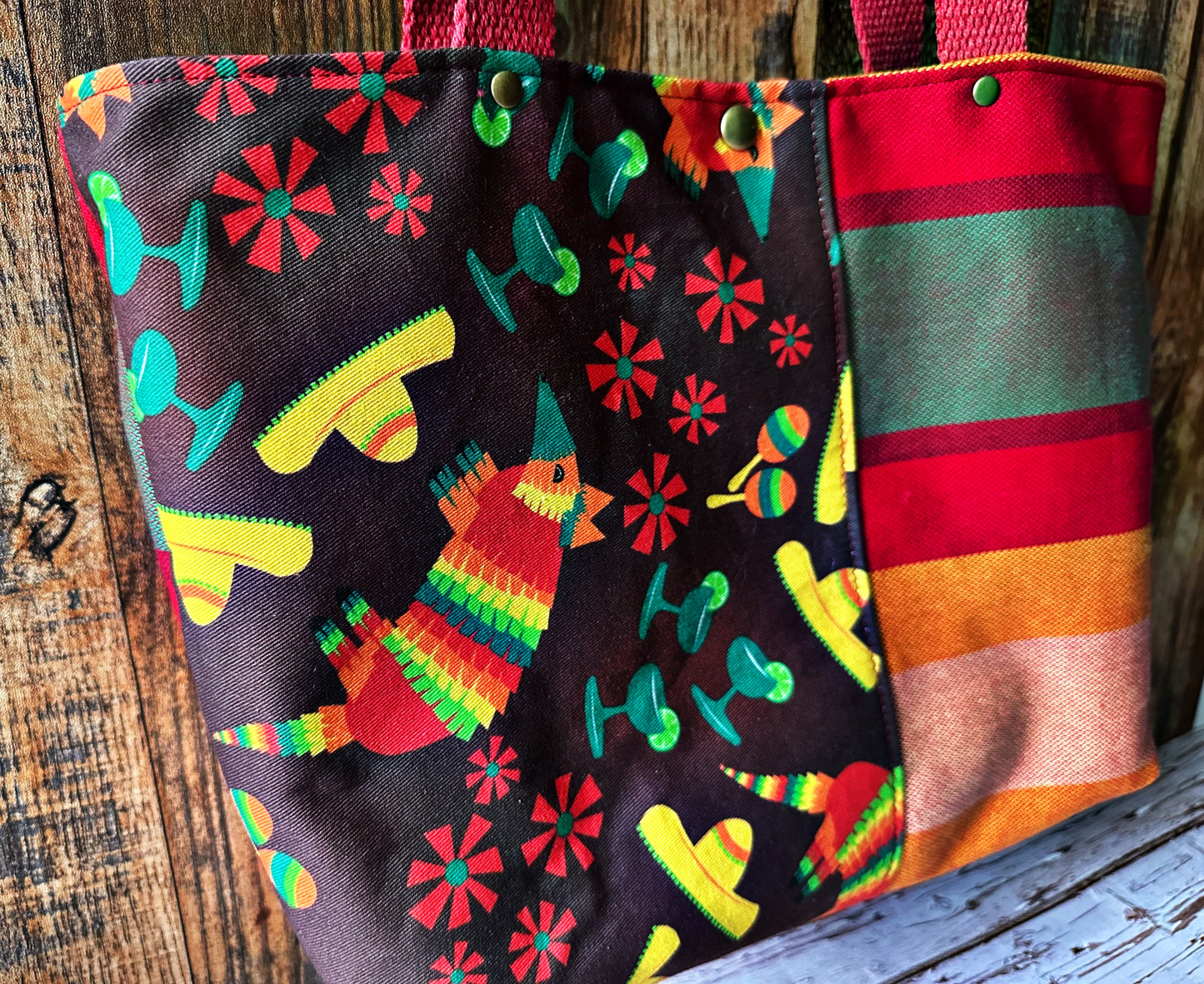 Armadillo Party Tote Bag with Zipper Pocket Divider