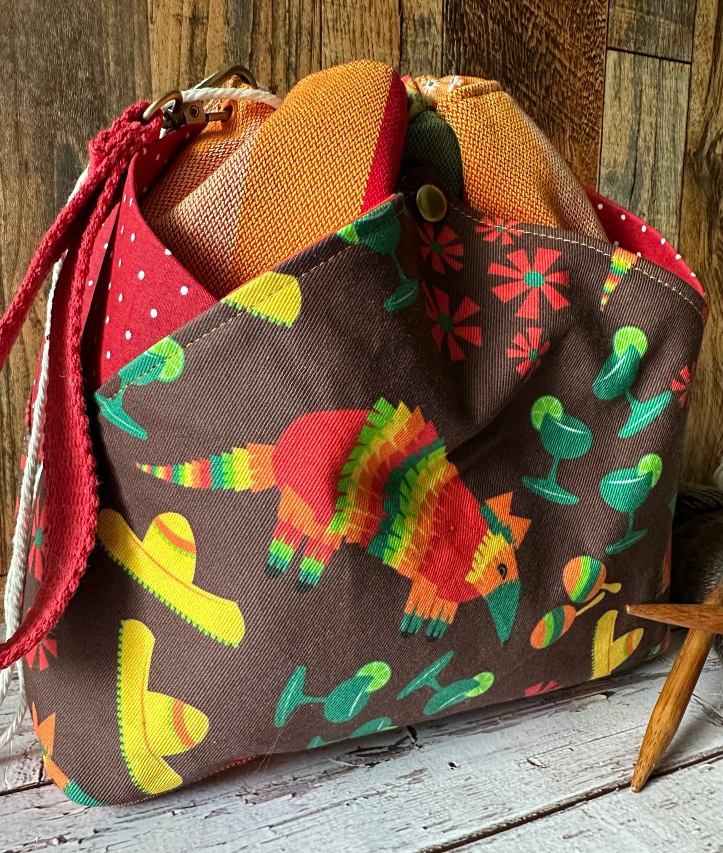 Armadillo Party Plenty O' Pockets Large Drawstring Pouch