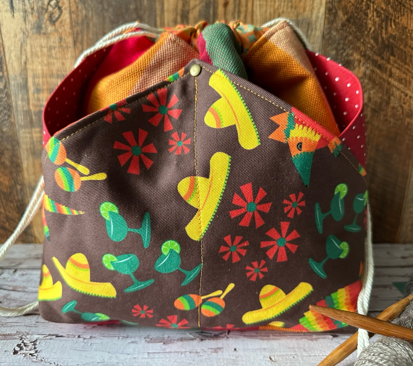 Armadillo Party Plenty O' Pockets Large Drawstring Pouch