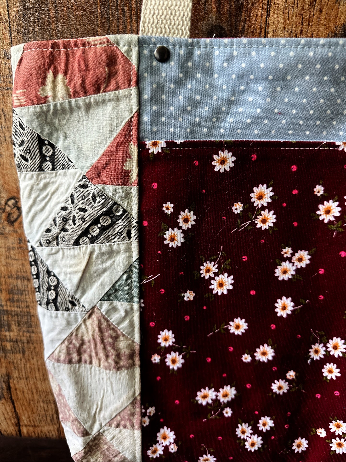 Repurposed Heritage Quilt Tote/Book Bag