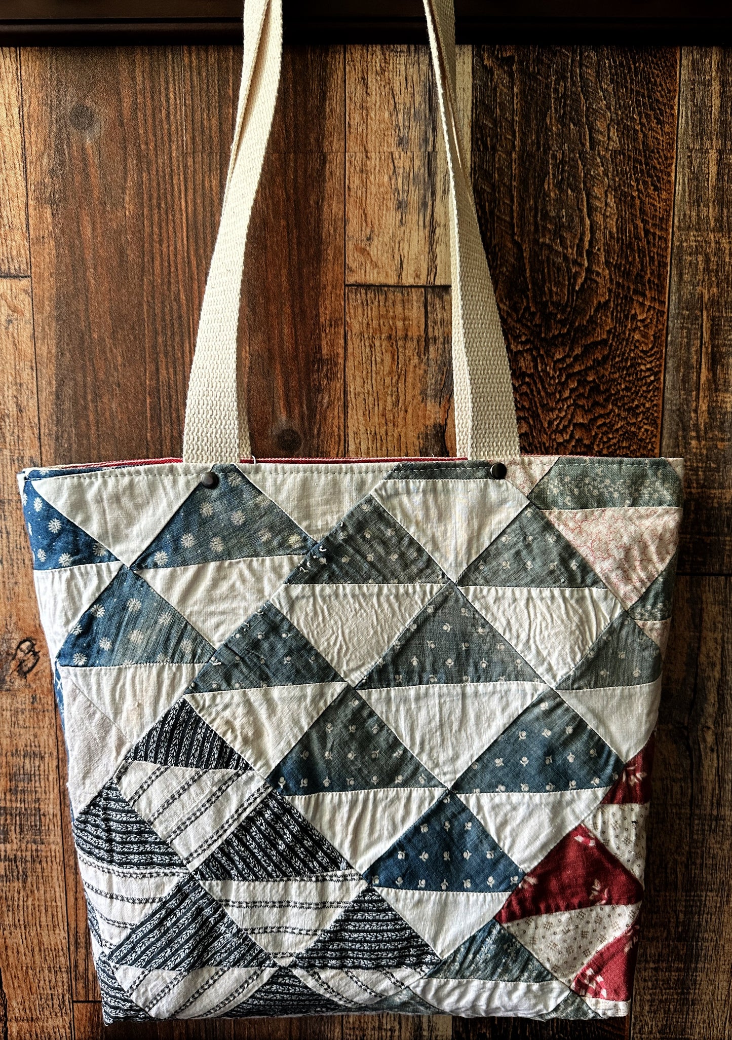 Repurposed Heritage Quilt Tote/Book Bag