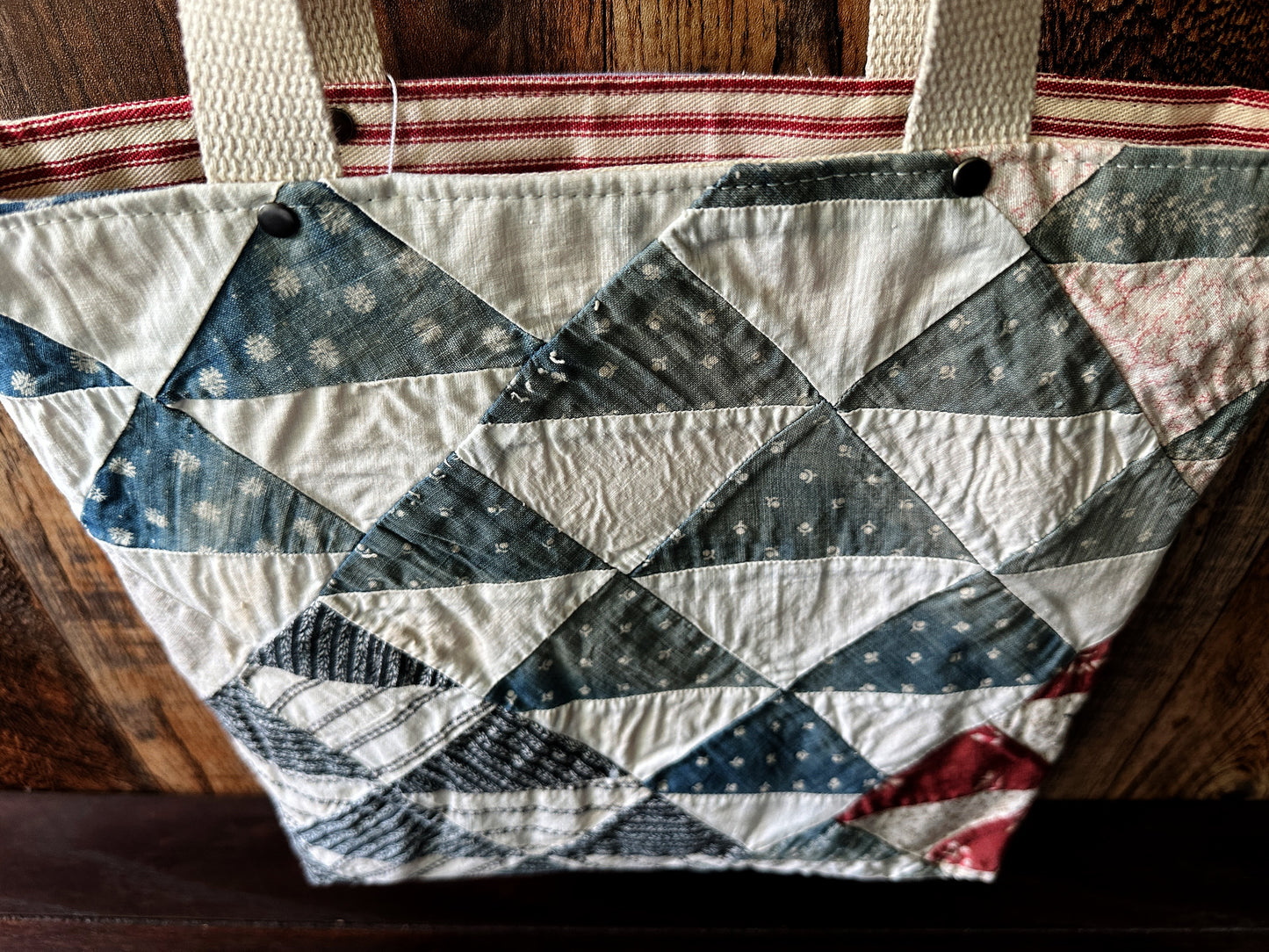 Repurposed Heritage Quilt Tote/Book Bag