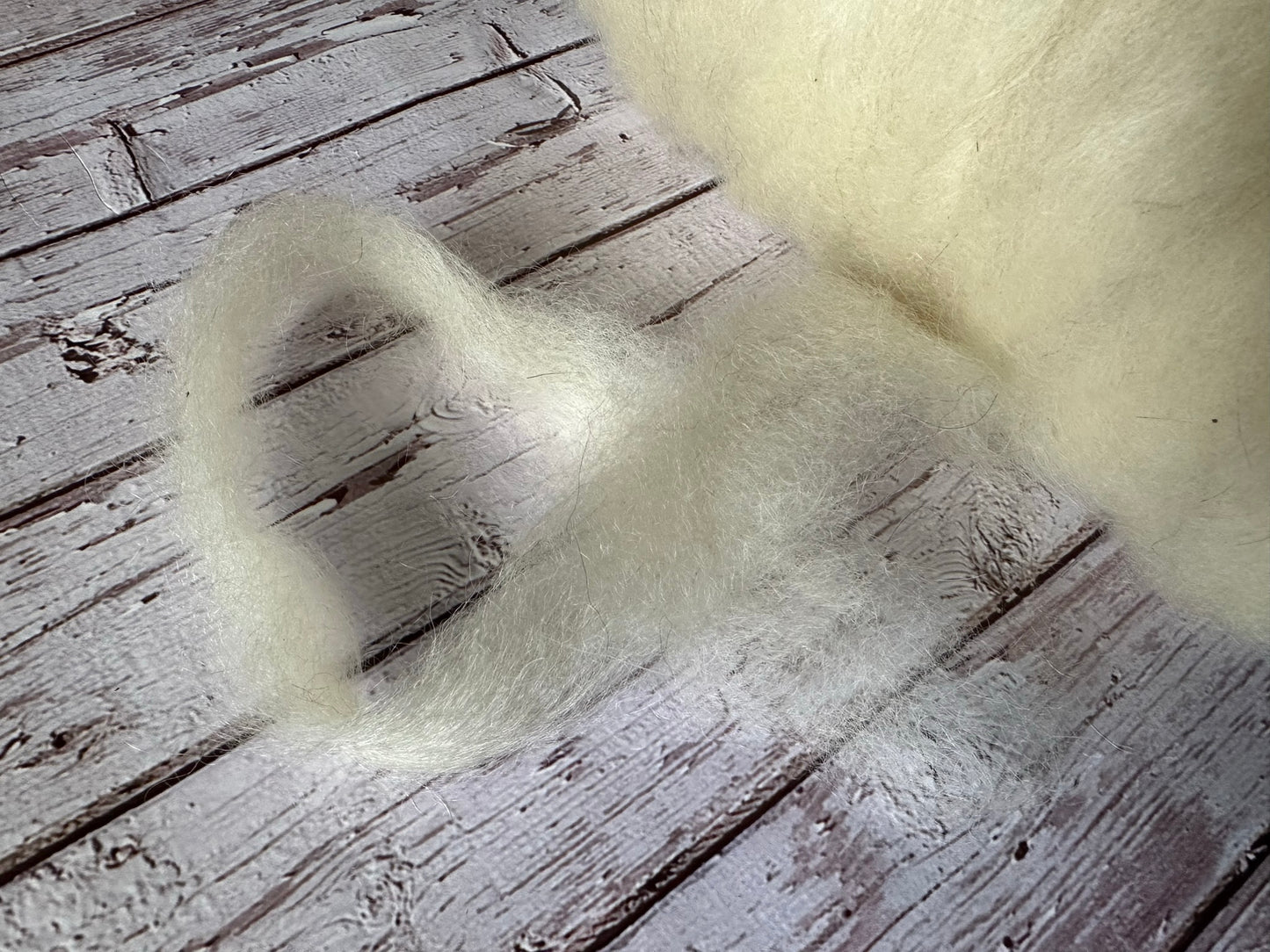 Py-Gora/Mohair and BFL Wool Roving ~ Bitty Bump