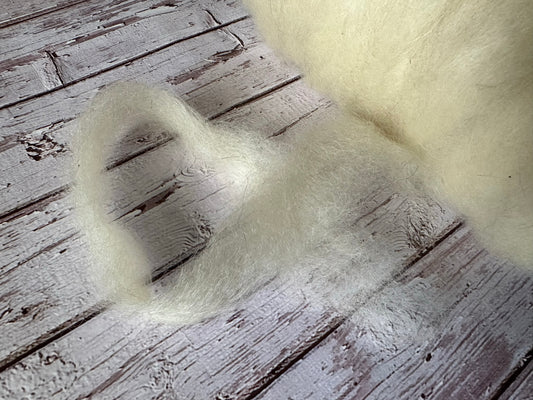 Py-Gora/Mohair and BFL Wool Roving ~ Bitty Bump