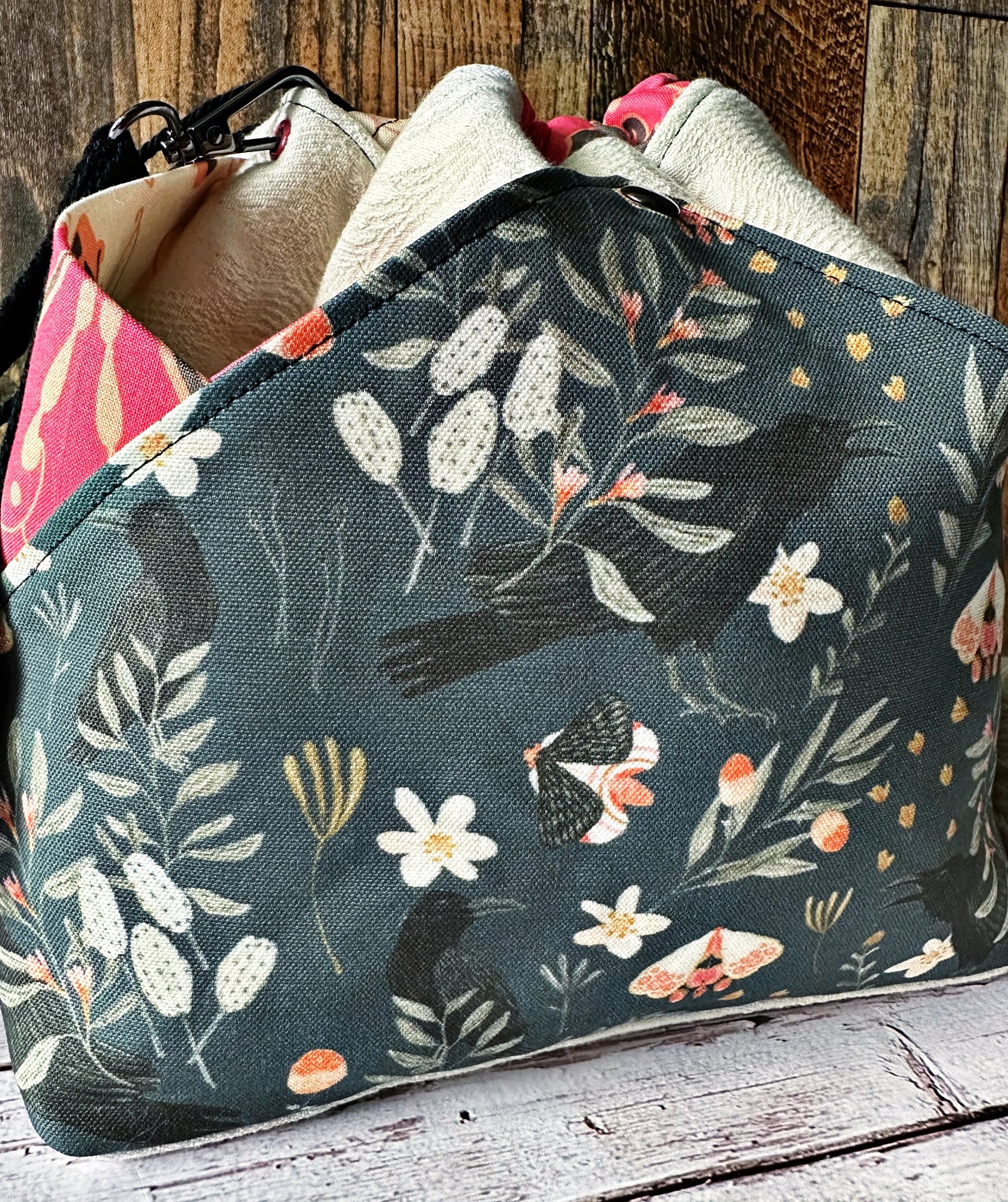 Classy Crows Plenty O' Pockets Large Drawstring Pouch