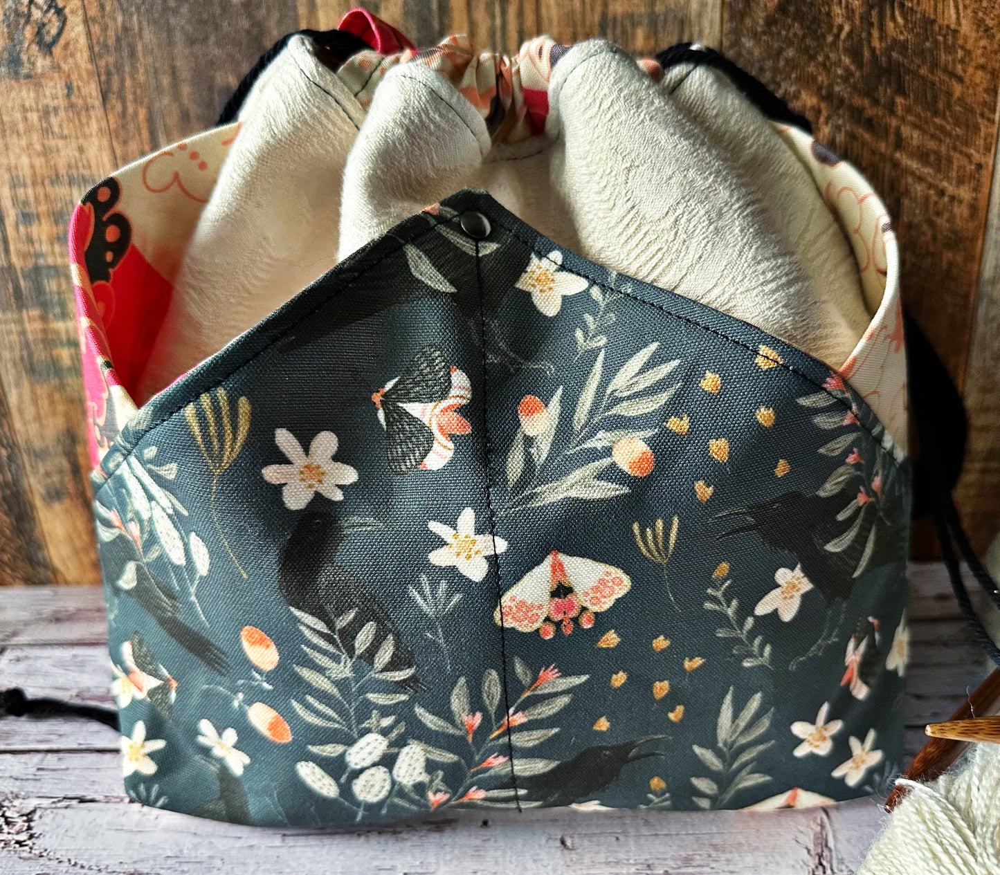 Classy Crows Plenty O' Pockets Large Drawstring Pouch