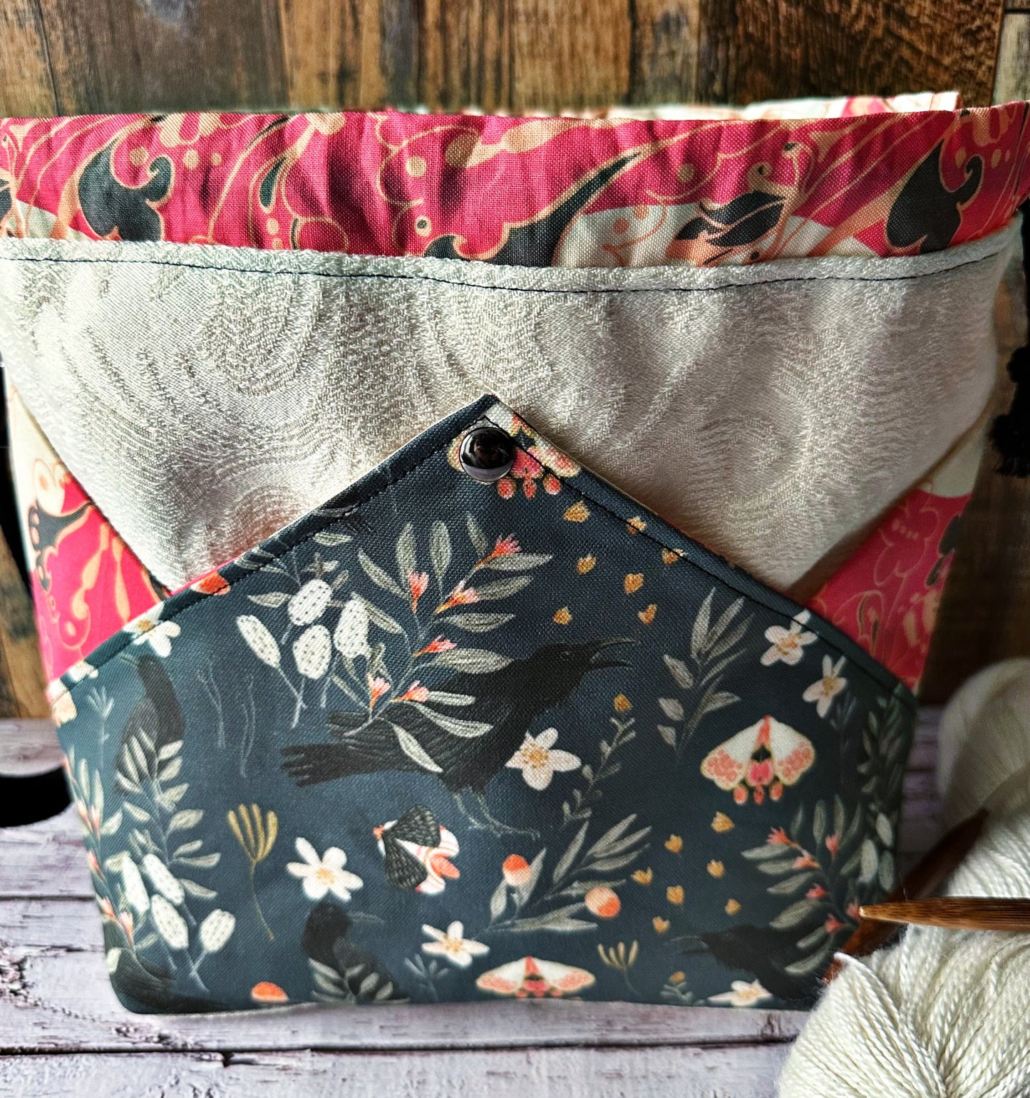 Classy Crows Plenty O' Pockets Large Drawstring Pouch