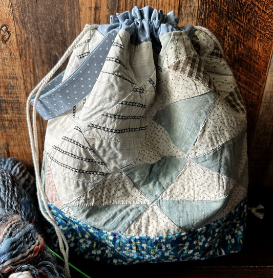 Repurposed Heritage Quilt Large Project Bag