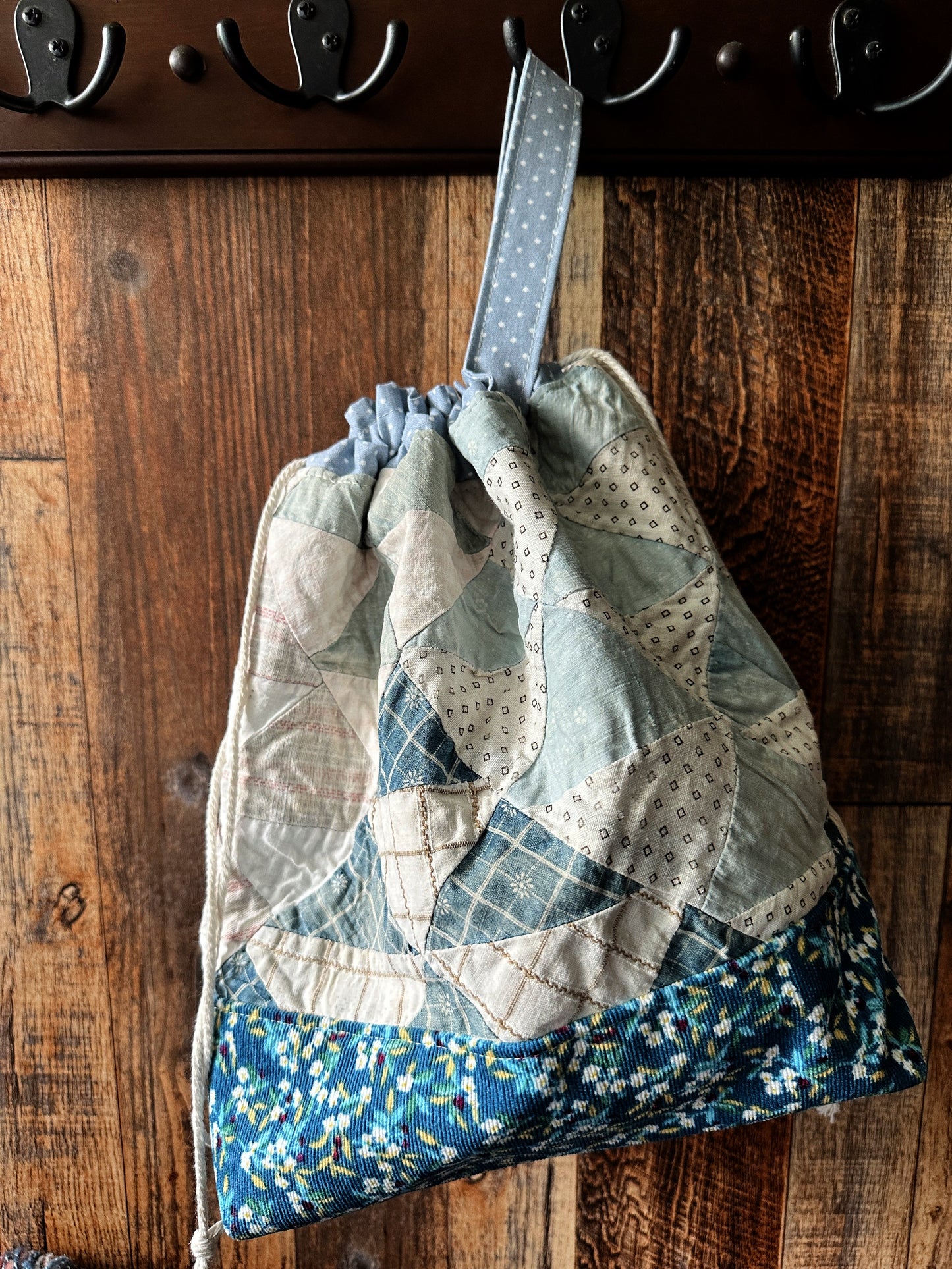 Repurposed Heritage Quilt Large Project Bag