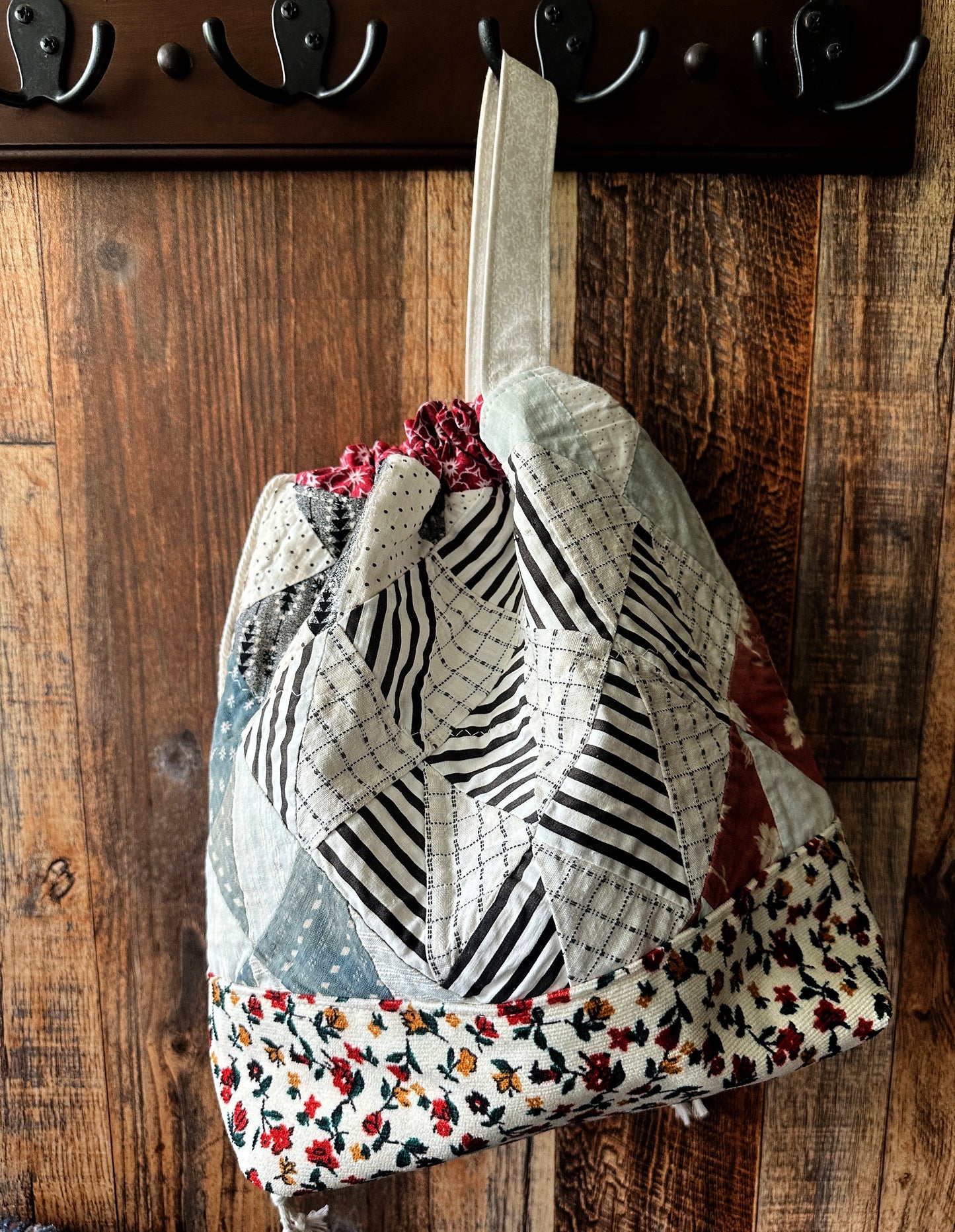 Repurposed Heritage Quilt Large Project Bag