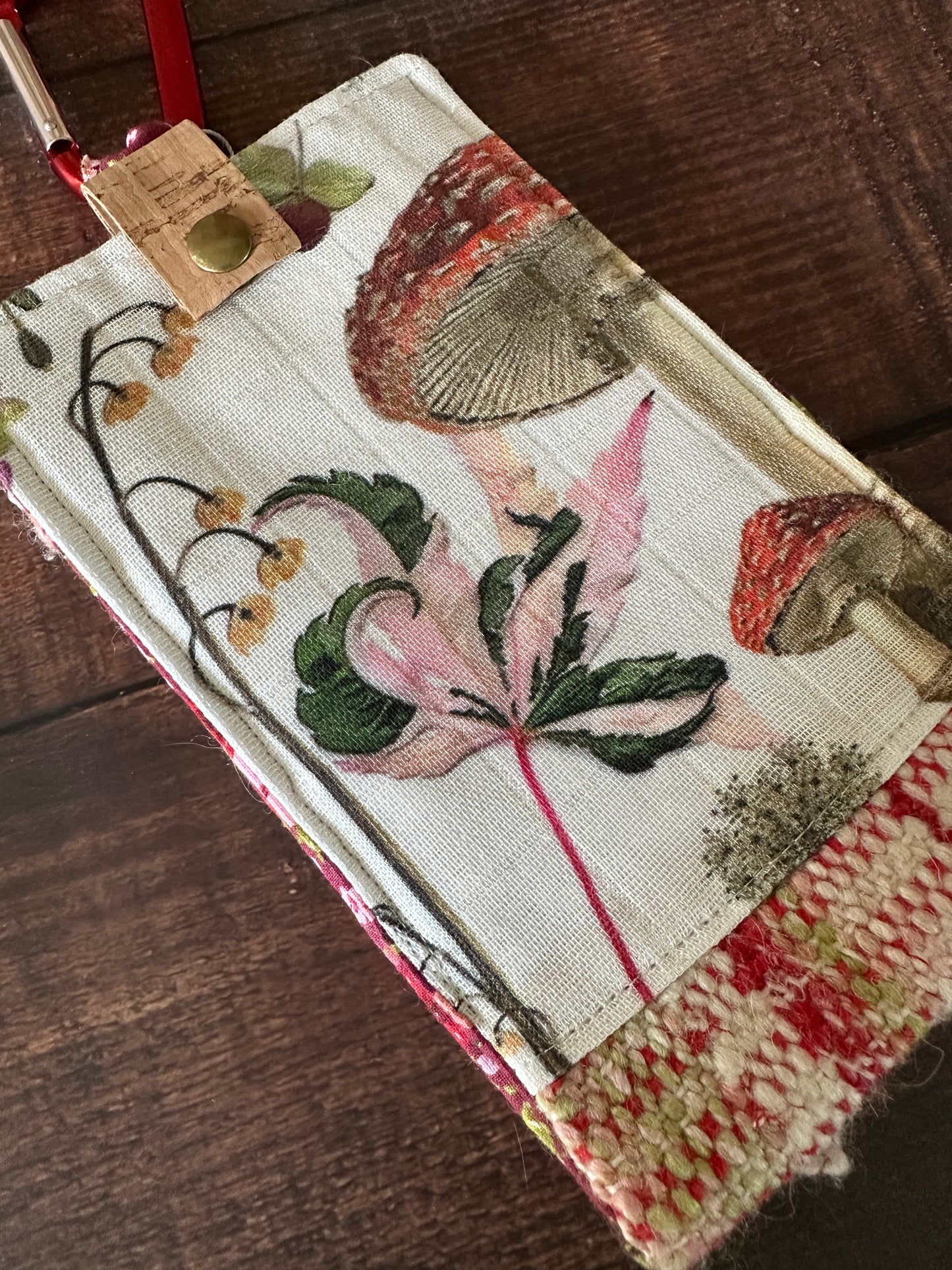 Mushrooms and Handwoven Wool Phone Pouch with Internal Card Pocket (Copy)