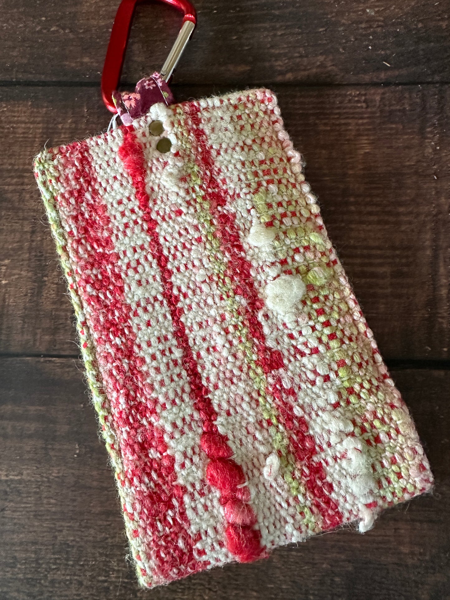 Mushrooms and Handwoven Wool Phone Pouch with Internal Card Pocket (Copy)