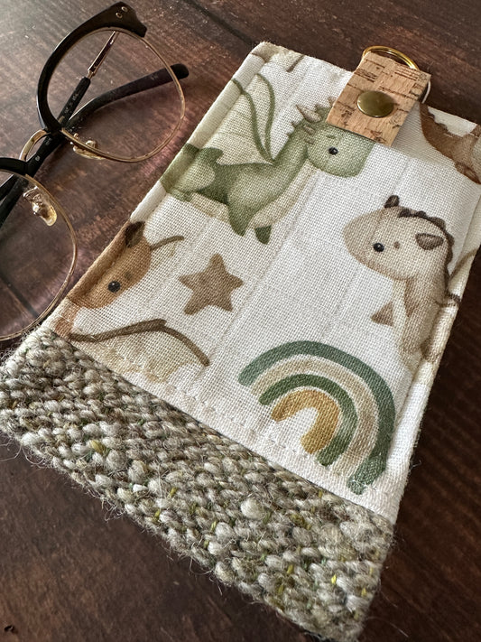 Wrymling Dragons and Woven Wool Padded Glasses Case