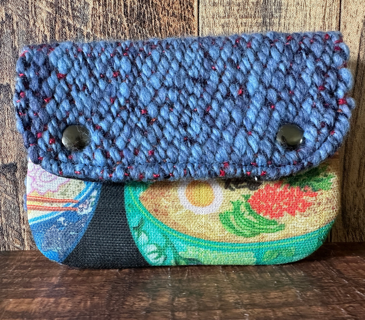 Ramen and Handwoven Wool Simple Card Wallet