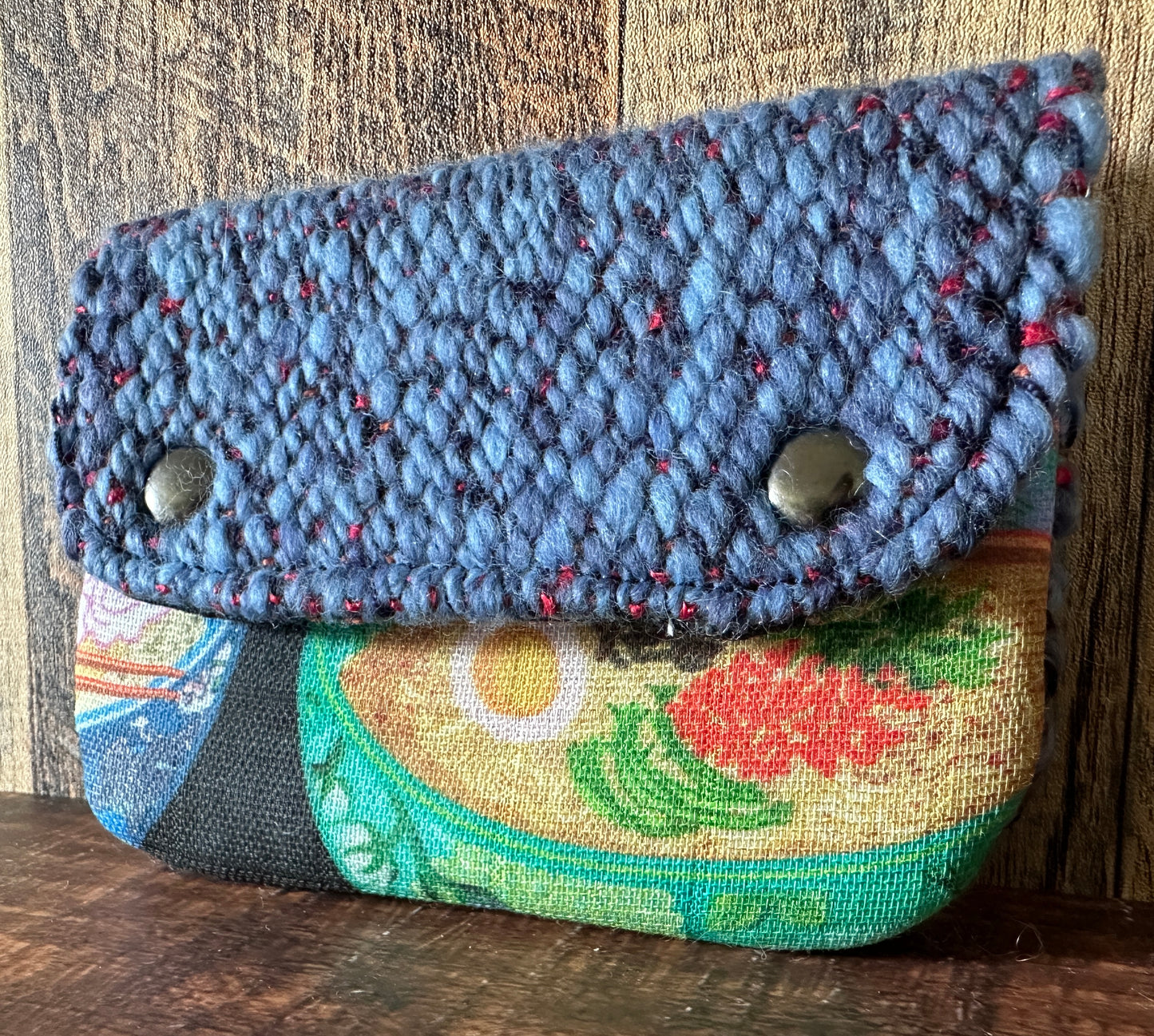 Ramen and Handwoven Wool Simple Card Wallet