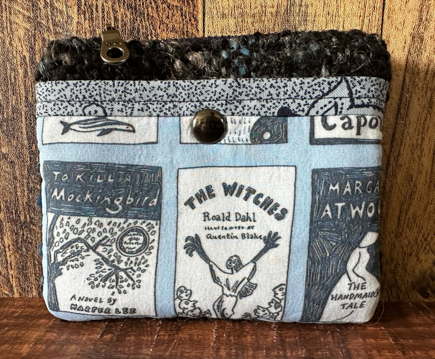 Banned Books and Handwoven Wool Simple Zipper Wallet