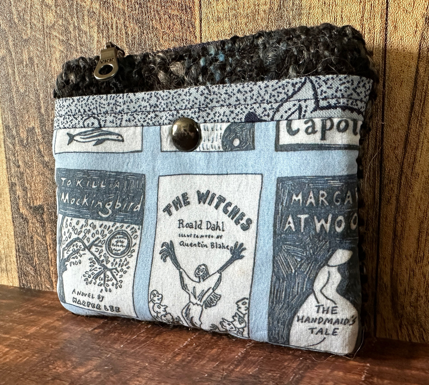 Banned Books and Handwoven Wool Simple Zipper Wallet