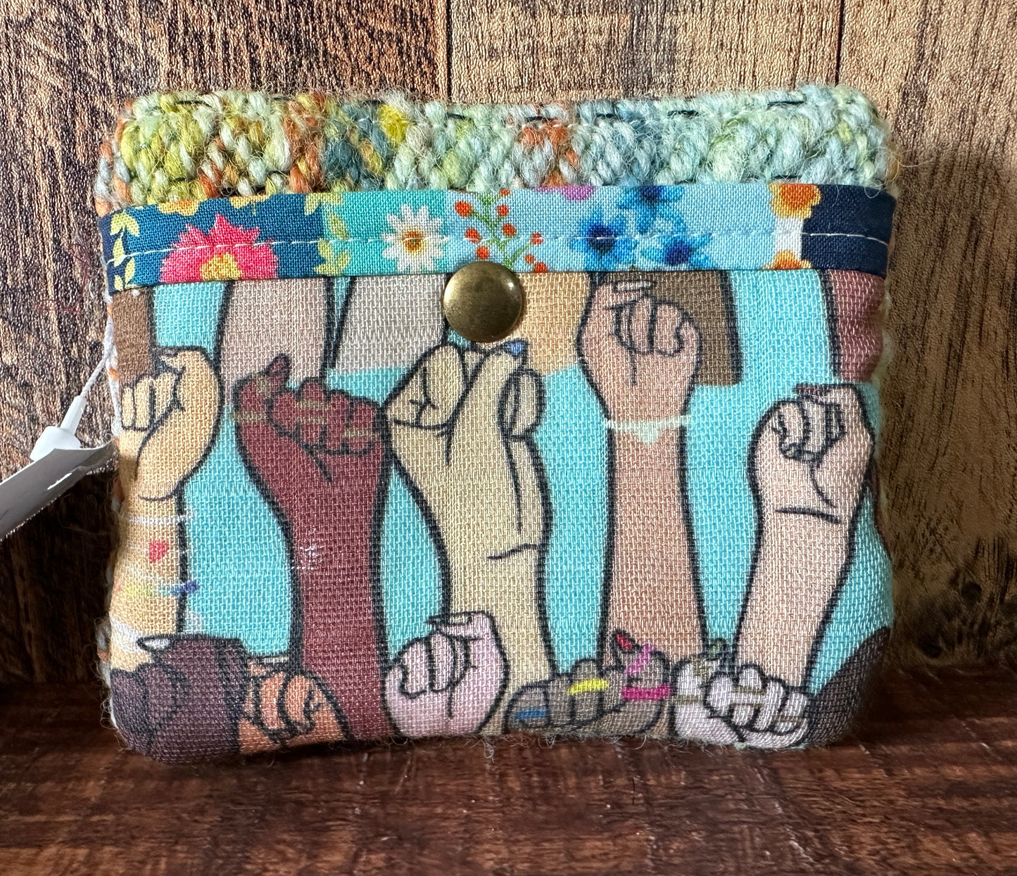 Resist and Handwoven Wool Simple Zipper Wallet