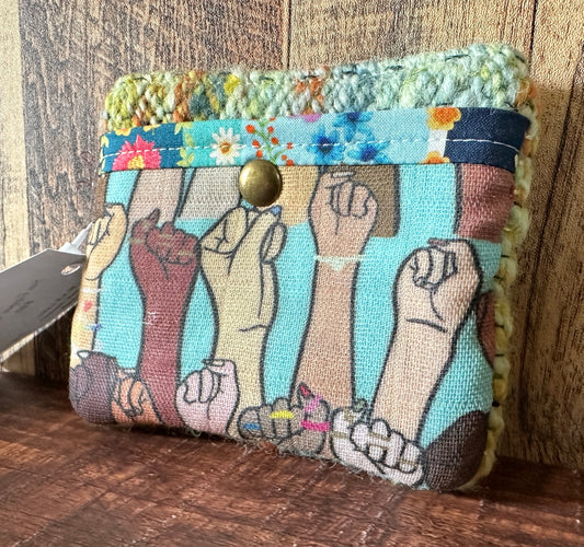 Resist and Handwoven Wool Simple Zipper Wallet