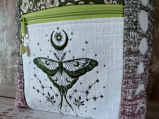 Luna Moth and Vernal Moon Phases Medium Deluxe Project Bag
