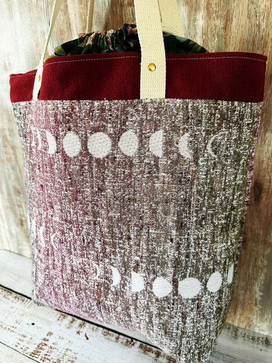 Luna Moth and Vernal Moon Phases Large Deluxe Project Bag