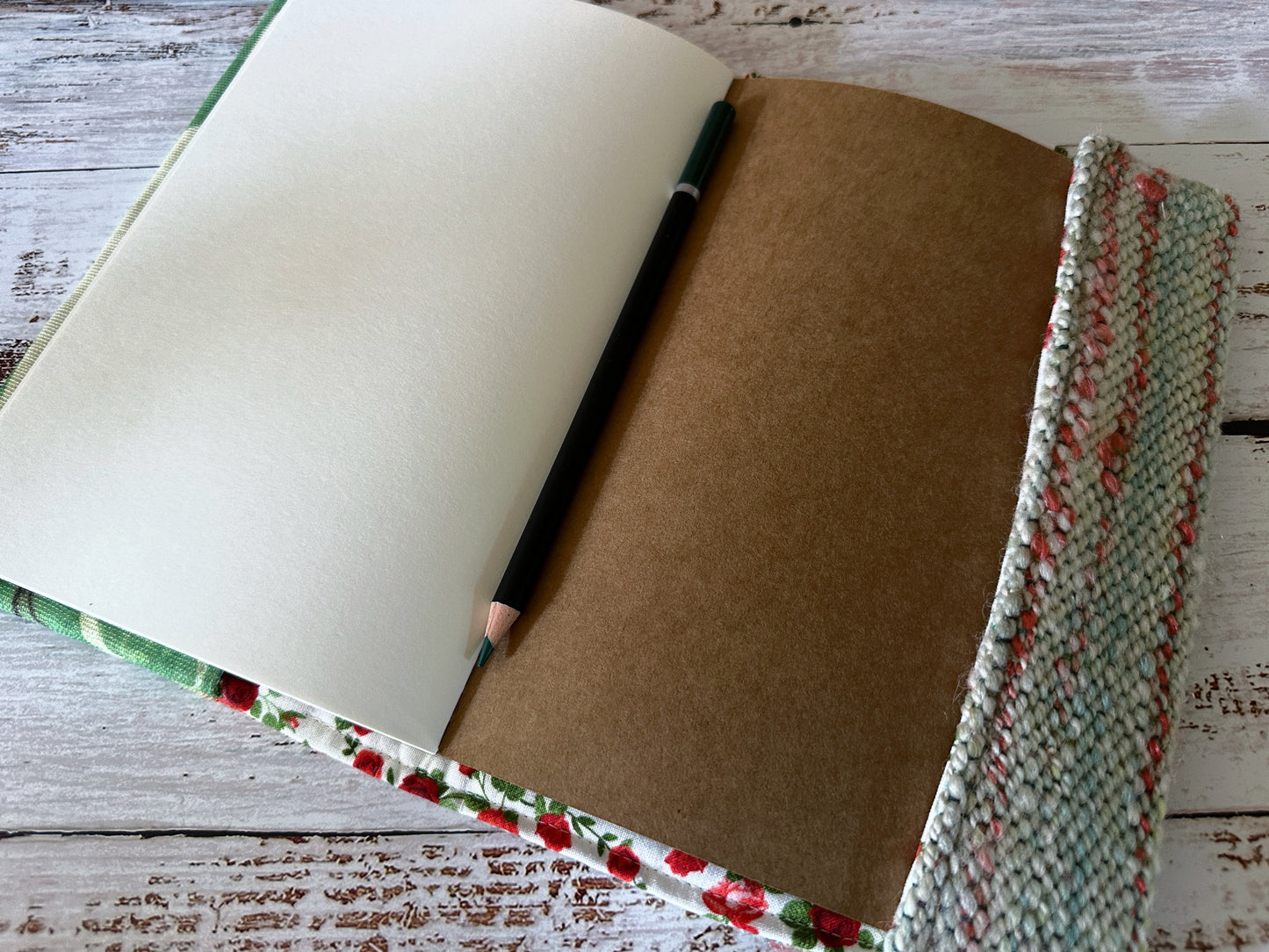 Octopus Garden with Handwoven Mohair Adjustable A5 Journal Cover