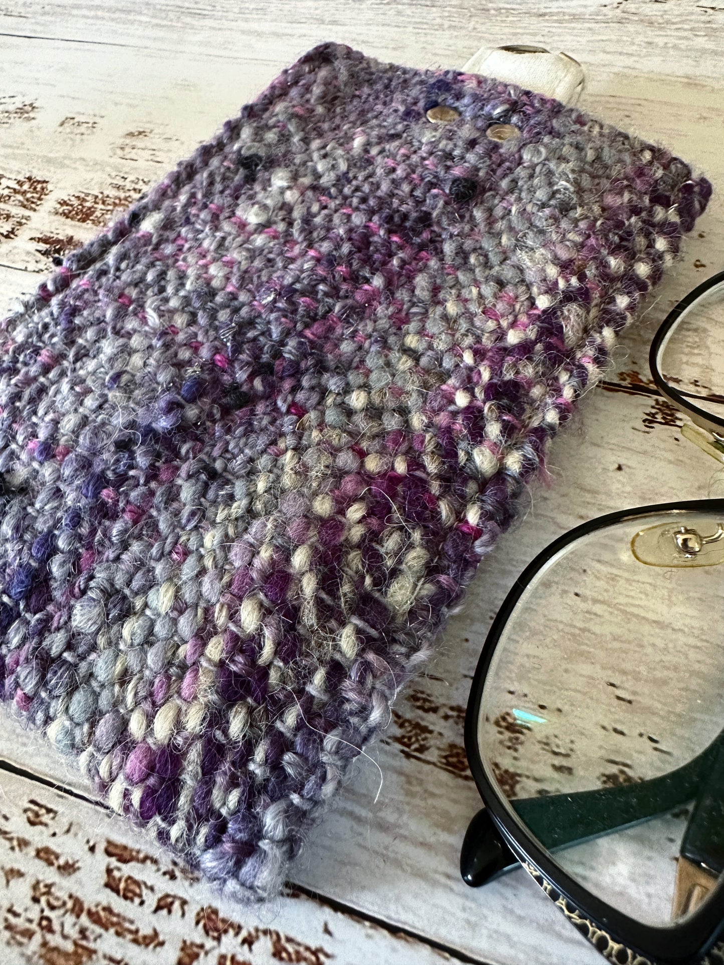 Whales and Woven Wool Padded Glasses Case