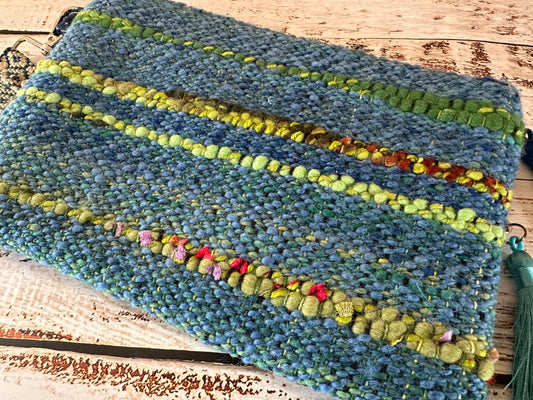 Cornflowers Double Zipper Clutch~ Perfect for E-Readers