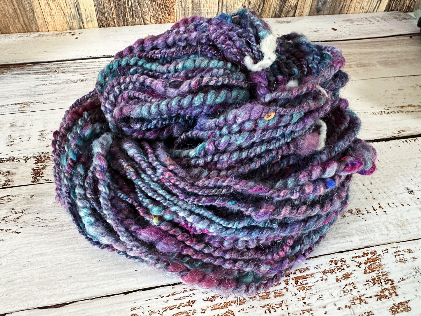 Handspun Art Yarn, Thick and Thin and Coil Spun