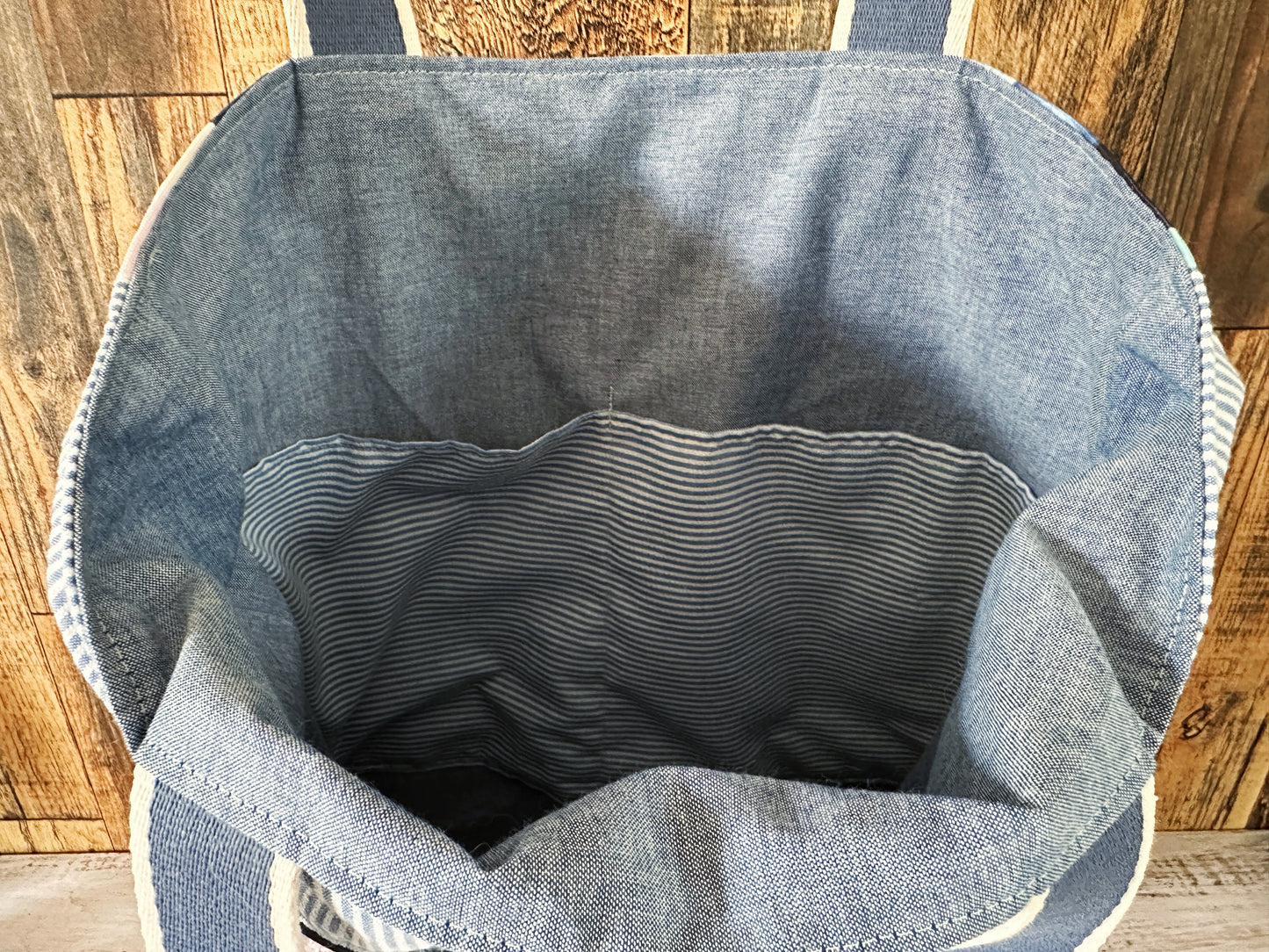 Vintage Bookshelf with Handwoven Alpaca Extra Large Tote