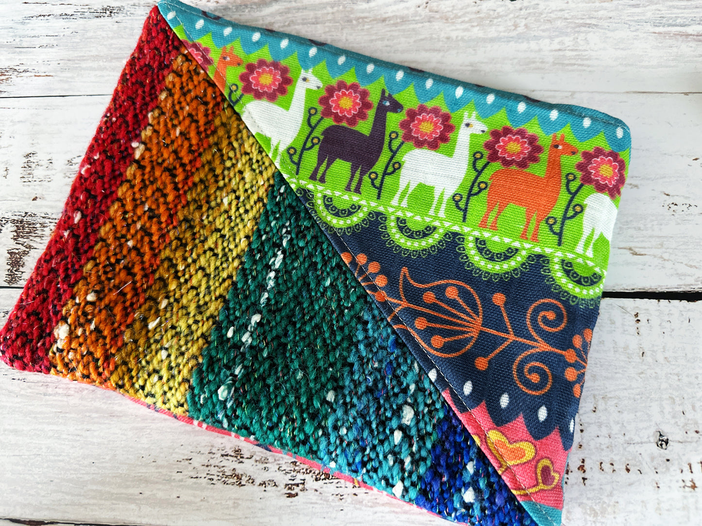 Llama Parade with Handwoven Wool Grab and Go Zipper Bag