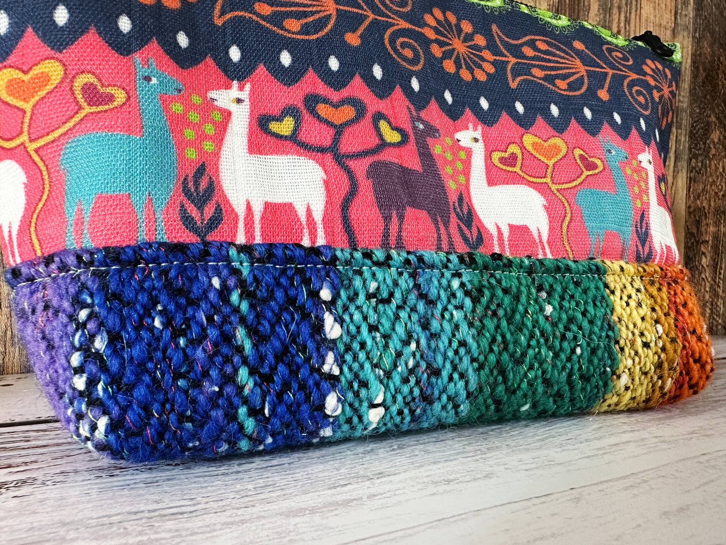 Llama Parade & Handwoven Wool Medium Open Wide Bag