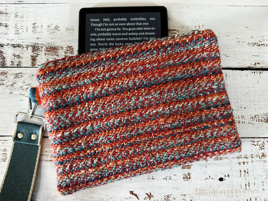 Slug Parade & Handwoven Wool Double Zipper Clutch, Perfect for E Readers