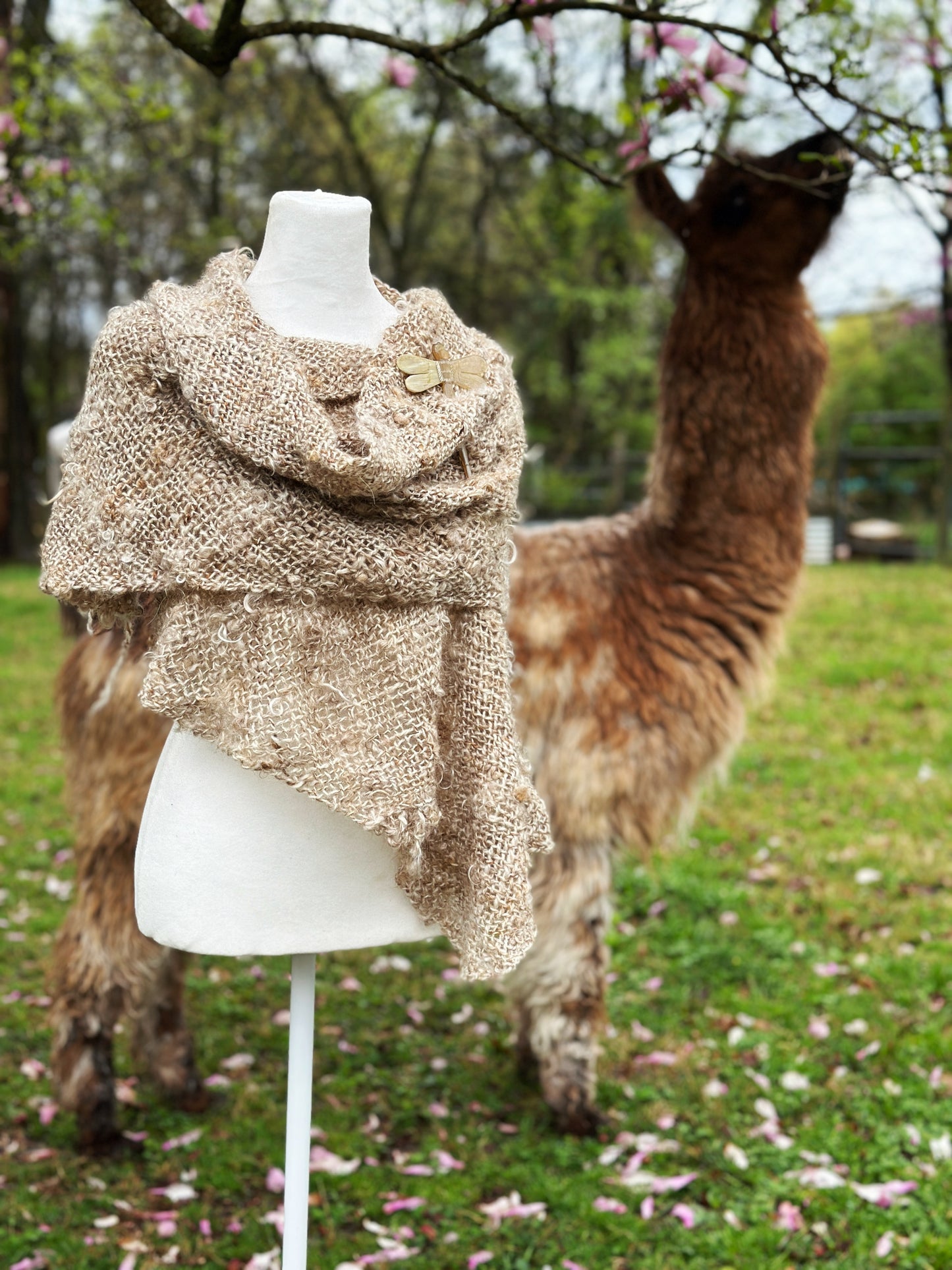 One Forgets to Savor the Familiar ~ Handspun & Handwoven Shawl