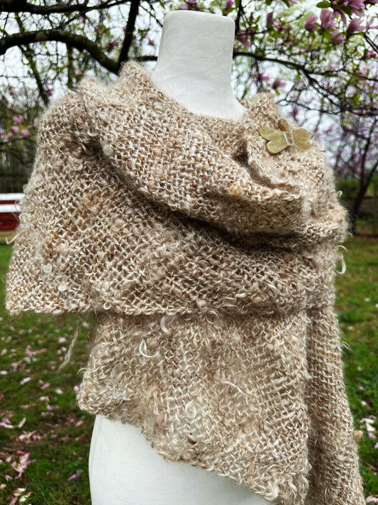 One Forgets to Savor the Familiar ~ Handspun & Handwoven Shawl