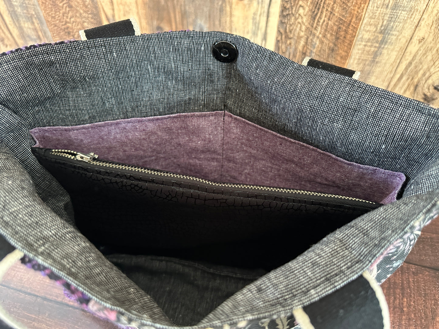 Pollinator Dragons and Handwoven Wool Med Tote