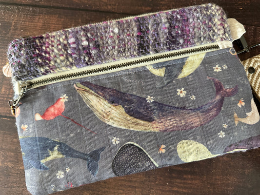 Dolphins and Whales Zipper Clutch~ Perfect for E-Readers