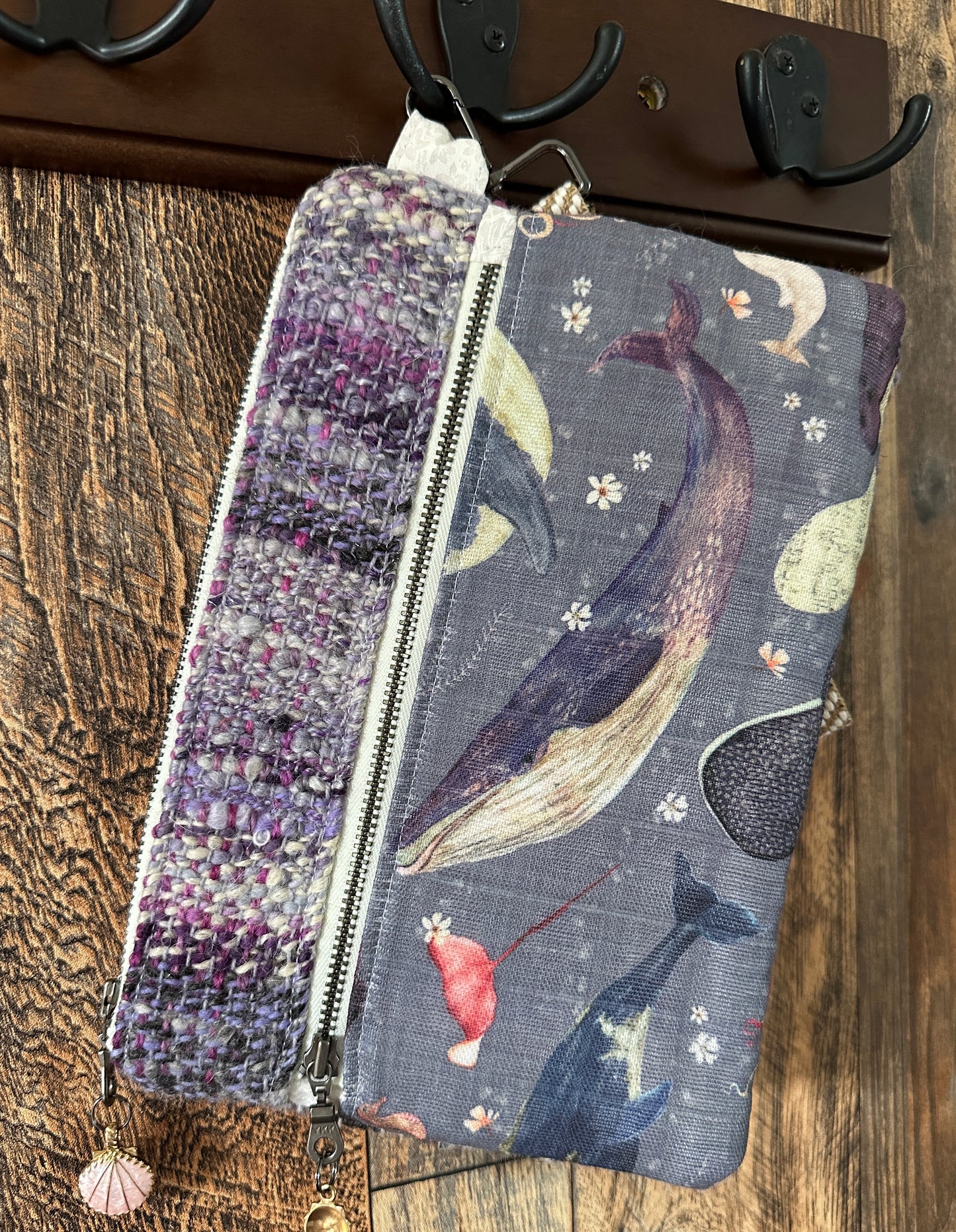 Dolphins and Whales Zipper Clutch~ Perfect for E-Readers