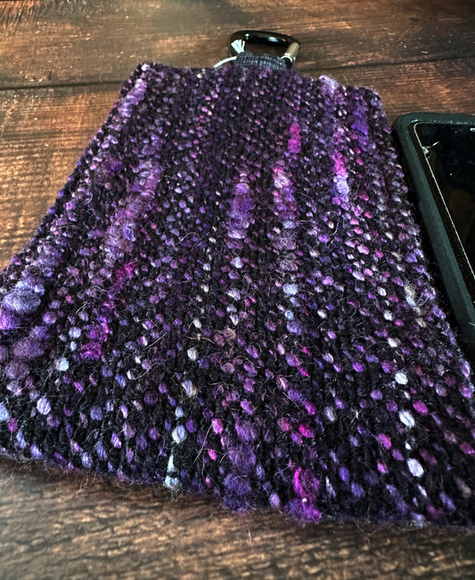 Pollinator Dragons and Handwoven Wool Phone Pouch with Internal Card Pocket