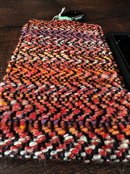 Haunted Pumpkin Patch and Handwoven Wool Phone Pouch with Internal Card Pocket
