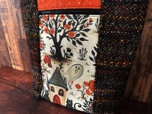 Cottage Witch and Woven Wool Double Pocket Large Tote Bag