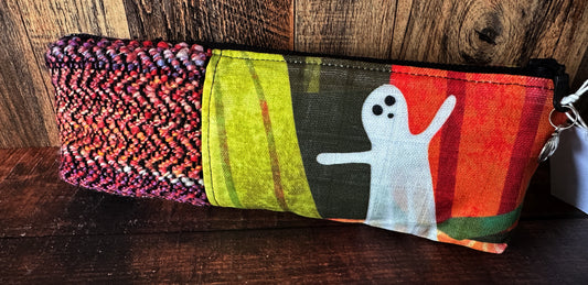 Haunted Pumpkin Patch and Woven Wool Long and Lean Zipper Bag