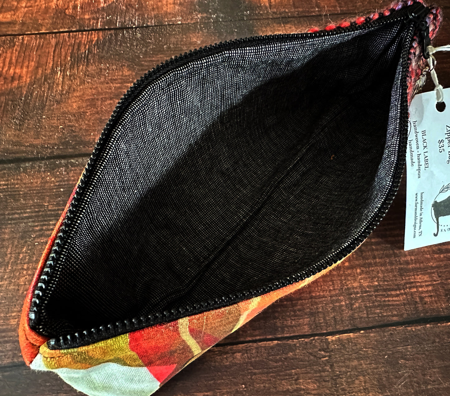 Haunted Pumpkin Patch and Woven Wool Long and Lean Zipper Bag