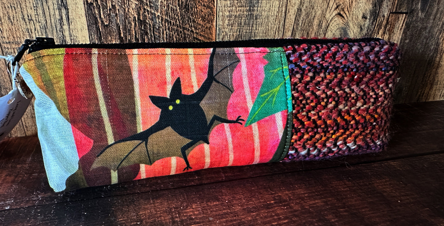 Haunted Pumpkin Patch and Woven Wool Long and Lean Zipper Bag